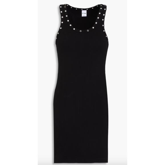 RE/DONE Eyelet embellished stretch cotton jersey mini dress - Picture 1 of 7